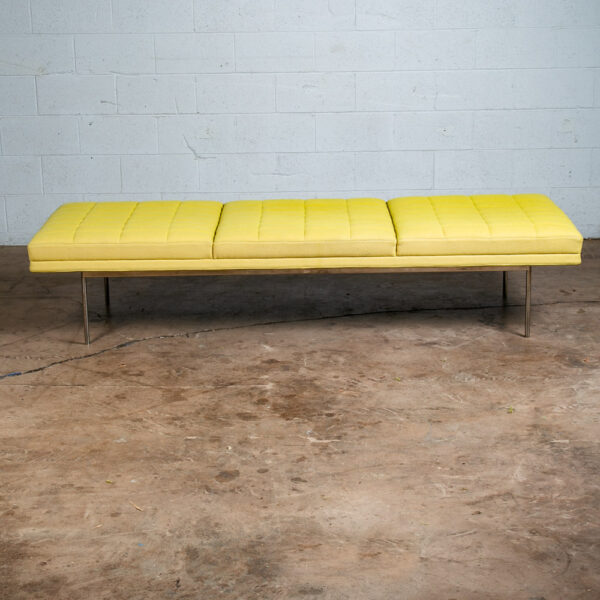 Mid Century Modern Daybed Chaise Tuxedo Bench Herman Miller Yellow Geiger Steel
