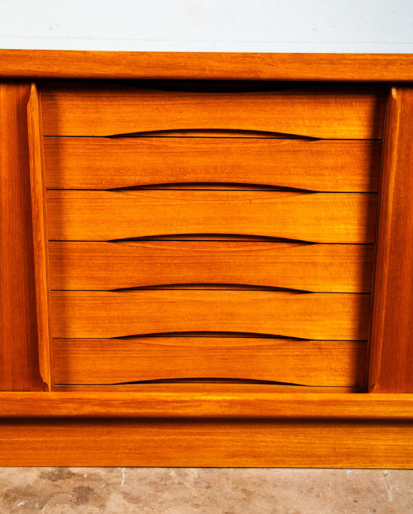 Mid Century Danish Modern Credenza Sideboard Dyrlund Teak Drawer 2 Doors Denmark - Image 5