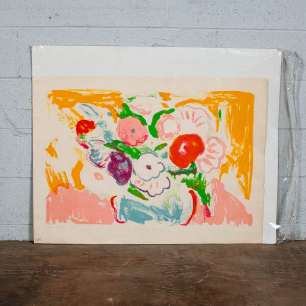 Mid Century Modern Artist's Print Bob Paul Kane Flowers Nicoises Signed Numbered