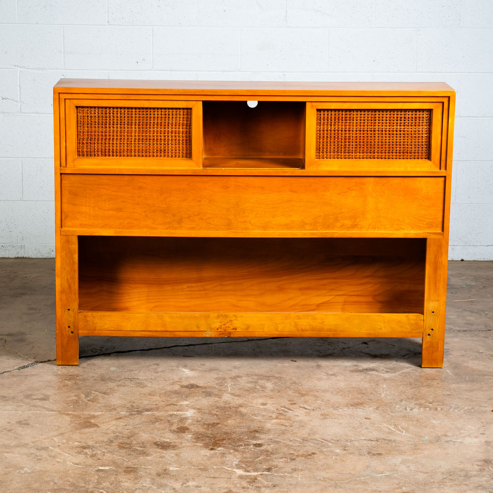 Mid Century Modern Headboard Full Bed Frame Birch Conant Ball Blonde Storage Mcm - Image 2