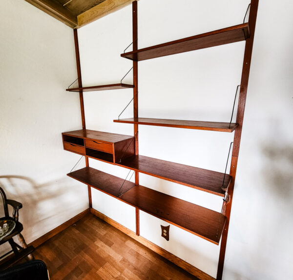 Mid Century Danish Modern Wall Unit Teak Wood Poul Cadovius Cado Modular Shelves - Image 3
