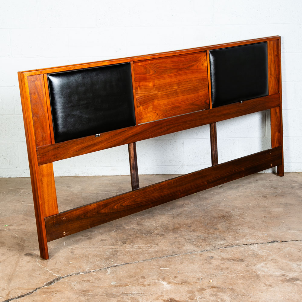 Mid Century Modern Headboard Bed Frame Walnut Storage King Brown Saltman Keal