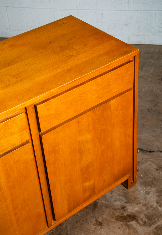 Mid Century Modern Credenza Server Buffet Conant Ball Birch Drawers Compact Mcm - Image 11