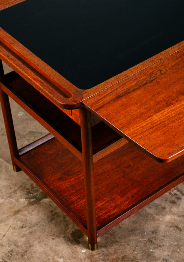 Mid Century Modern Serving Bar Cart Teak Black Liquor Trolley Ludvig Pontoppidan - Image 11