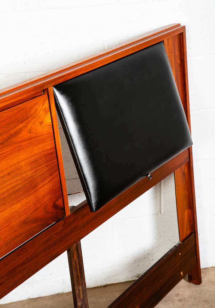 Mid Century Modern Headboard Bed Frame Walnut Storage King Brown Saltman Keal - Image 7