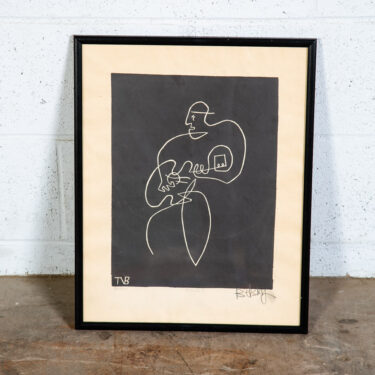 Mid Century Modern Art Print Tomas Belsky Abstract Black White Sign Music Mcm #3