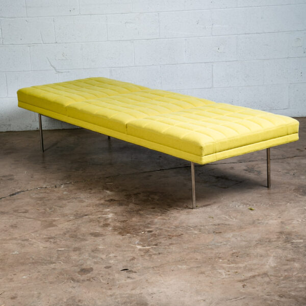 Mid Century Modern Daybed Chaise Tuxedo Bench Herman Miller Yellow Geiger Steel - Image 2