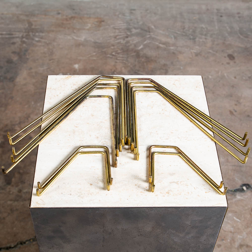 Mid Century Danish Modern Cado Royal Wall Unit Brass Brackets Cadovius Set of 13