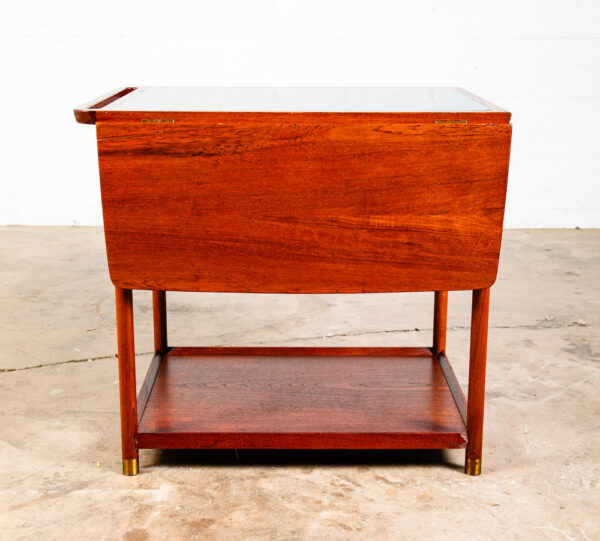 Mid Century Modern Serving Bar Cart Teak Black Liquor Trolley Ludvig Pontoppidan - Image 6