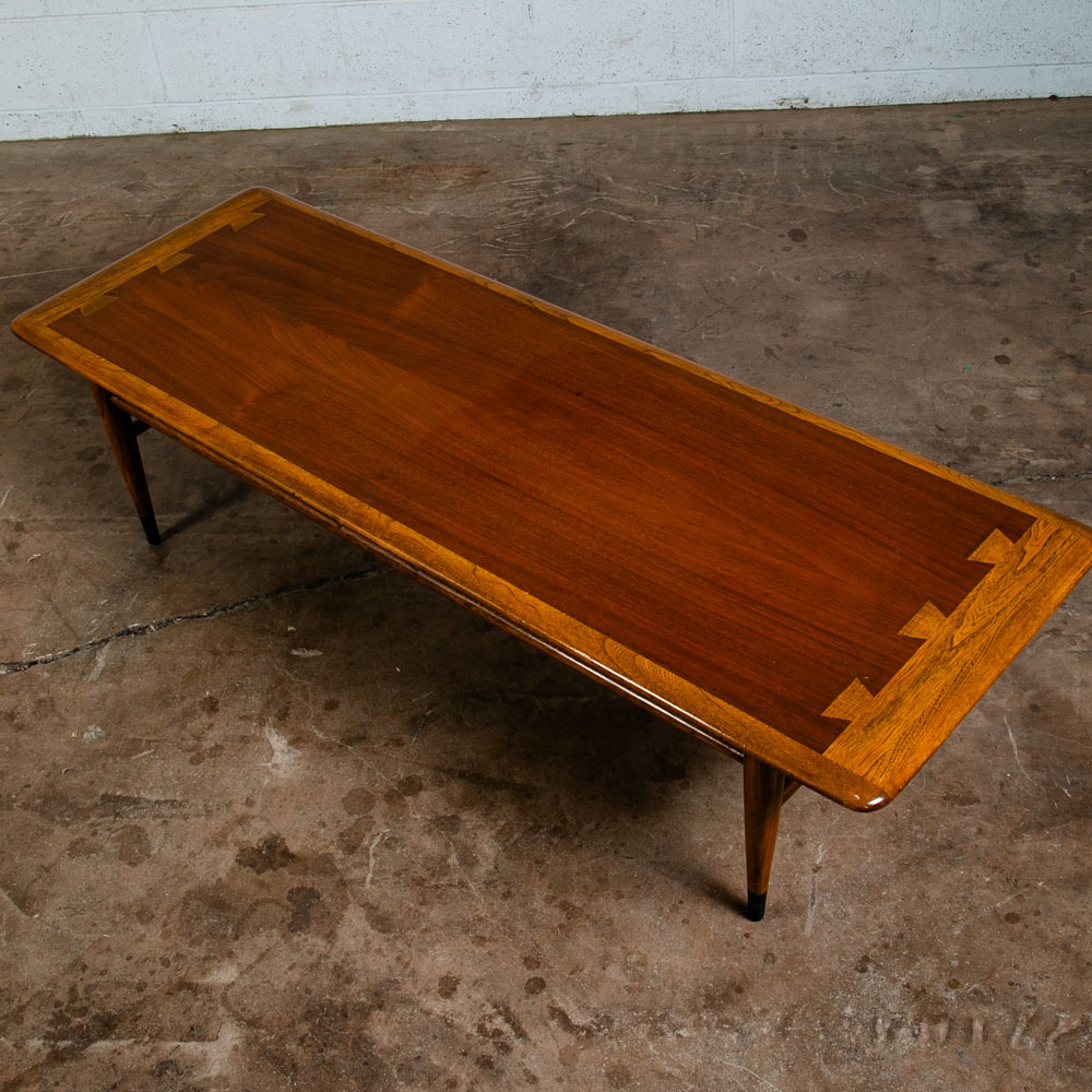 Mid Century Modern Coffee Table Walnut Lane Acclaim Long Cocktail Surfboard Mcm - Image 5