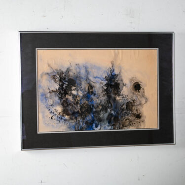 Mid Century Modern Painting Abstract Watercolor Original Art Expertly Framed MCM