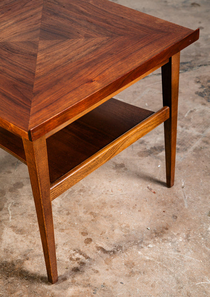 Mid Century Modern End Side Tables Nightstands Set American Martinsville Walnut - Image 10