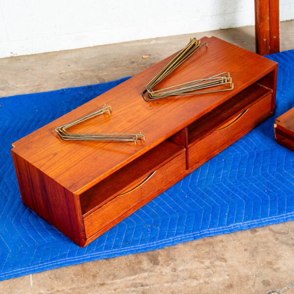 Mid Century Danish Modern Wall Unit Teak Wood Poul Cadovius Cado Modular Shelves - Image 5