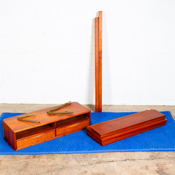 Mid Century Danish Modern Wall Unit Teak Wood Poul Cadovius Cado Modular Shelves - Image 6