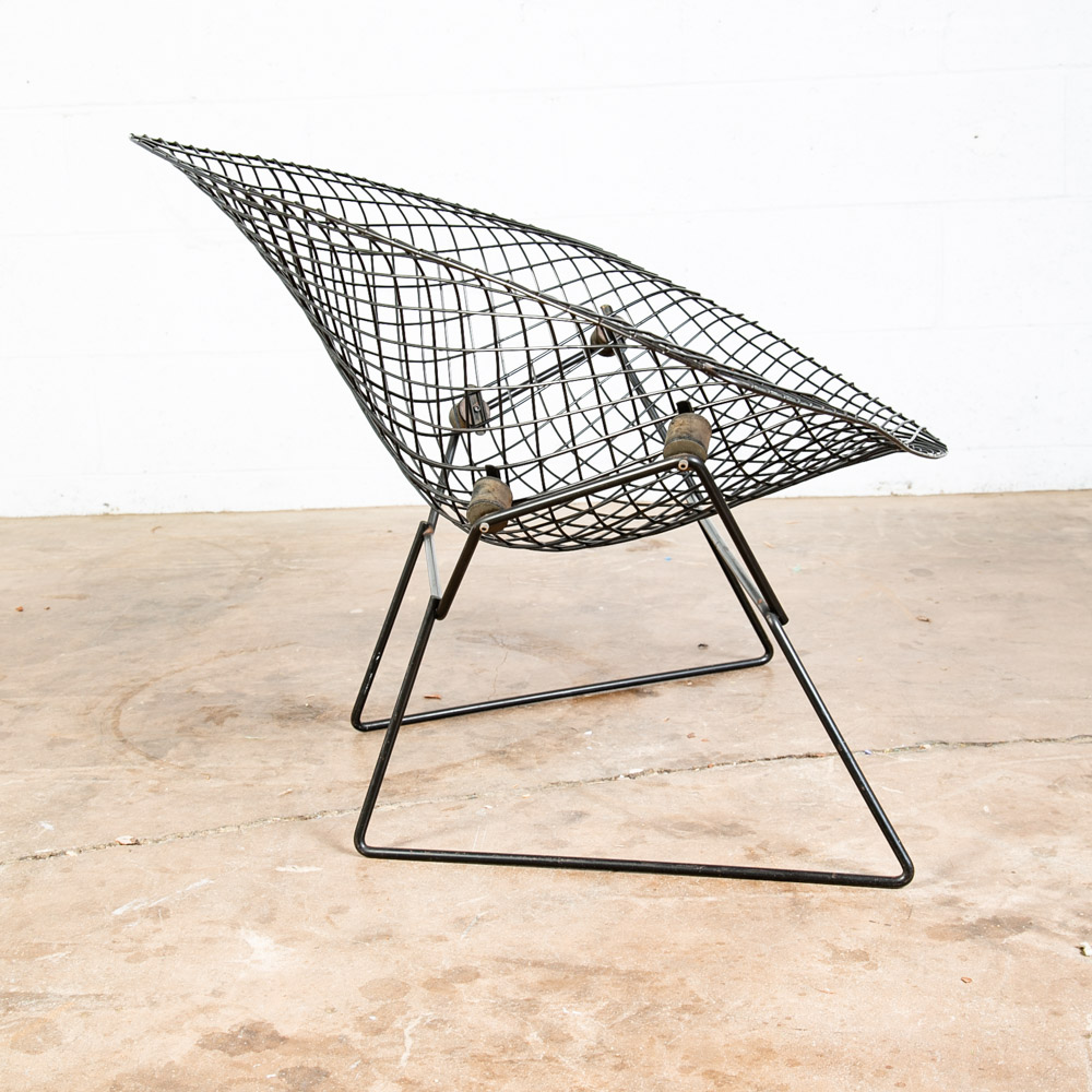Mid Century Modern Lounge Diamond Chair Harry Bertoia Knoll Black Large Mcm LG - Image 3