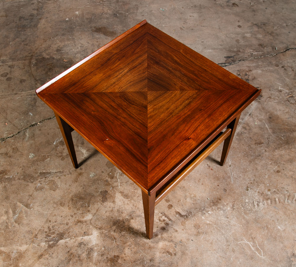 Mid Century Modern End Side Tables Nightstands Set American Martinsville Walnut - Image 7