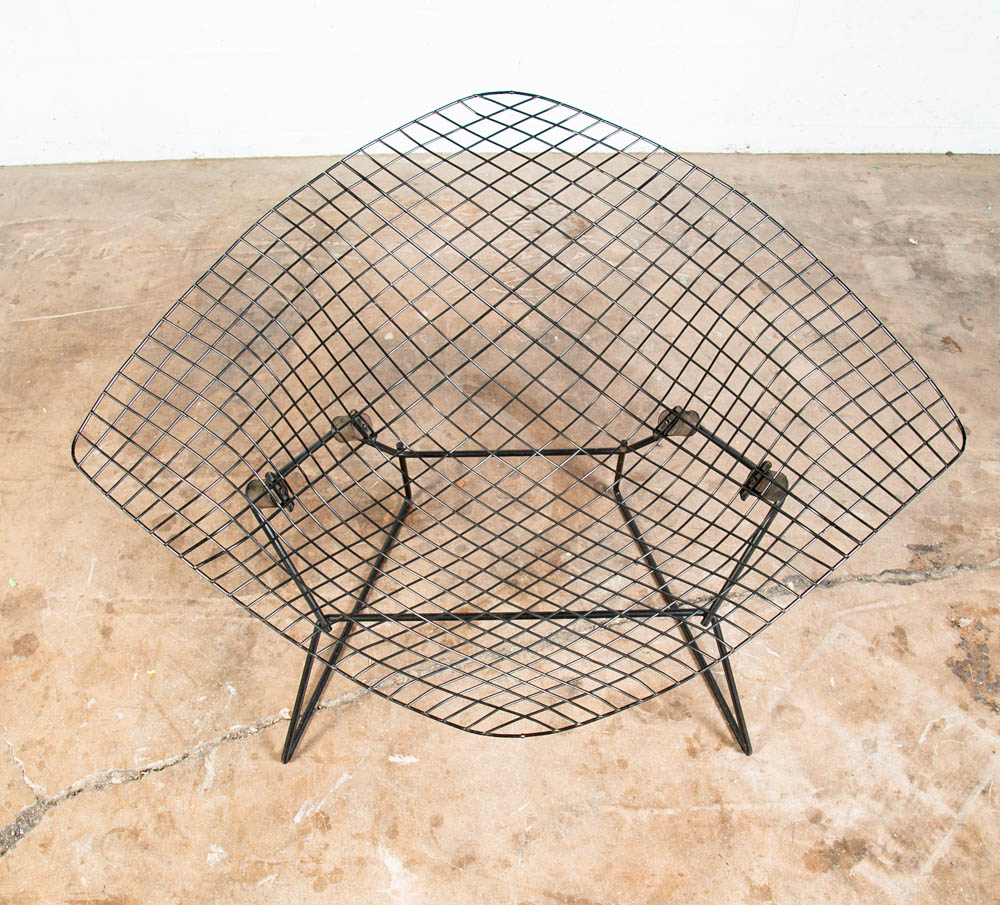 Mid Century Modern Lounge Diamond Chair Harry Bertoia Knoll Black Large Mcm LG - Image 5