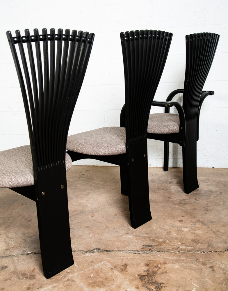 Mid Century Modern Dining Chairs Set 6 Totem Westnofa Black Torstein Nilsen Arms - Image 8