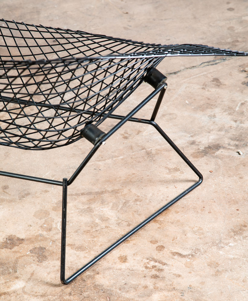 Mid Century Modern Lounge Diamond Chair Harry Bertoia Knoll Black Large Mcm LG - Image 6