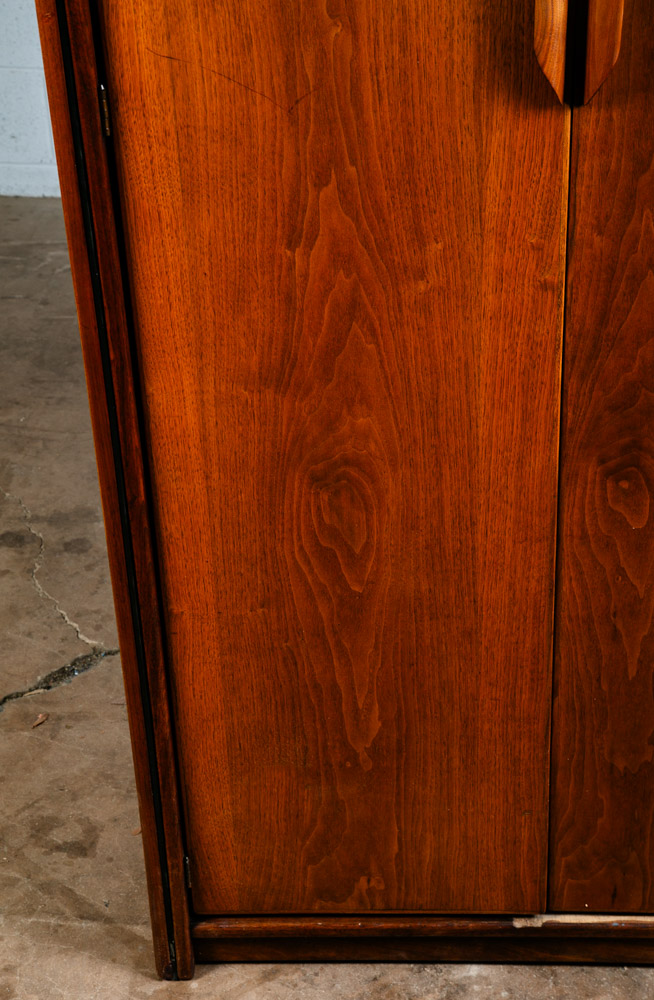 Mid Century Modern Armoire Wardrobe Doors Closet Solid Walnut Vintage Danish Bar - Image 11