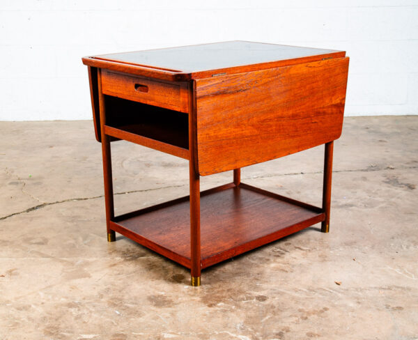 Mid Century Modern Serving Bar Cart Teak Black Liquor Trolley Ludvig Pontoppidan - Image 2