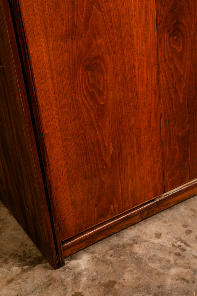 Mid Century Modern Armoire Wardrobe Doors Closet Solid Walnut Vintage Danish Bar - Image 8