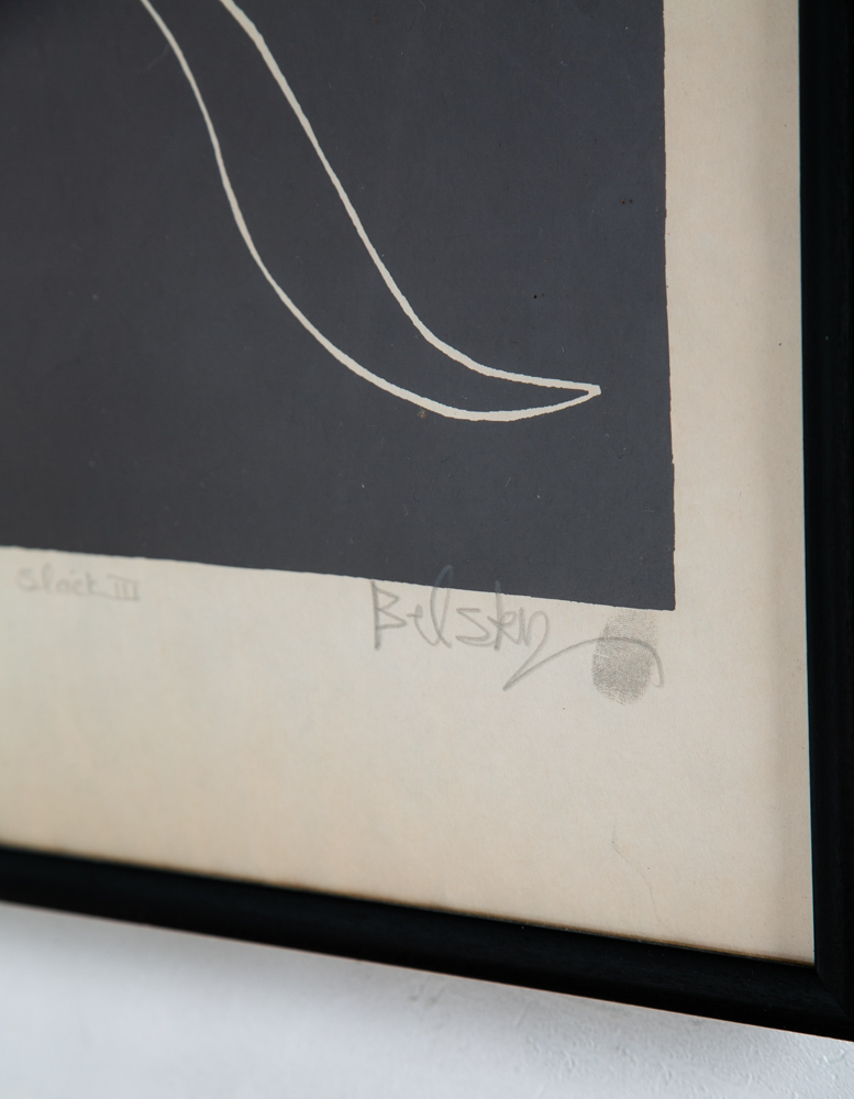 Mid Century Modern Art Print Tomas Belsky Abstract Black White Sign Music Mcm #2 - Image 6