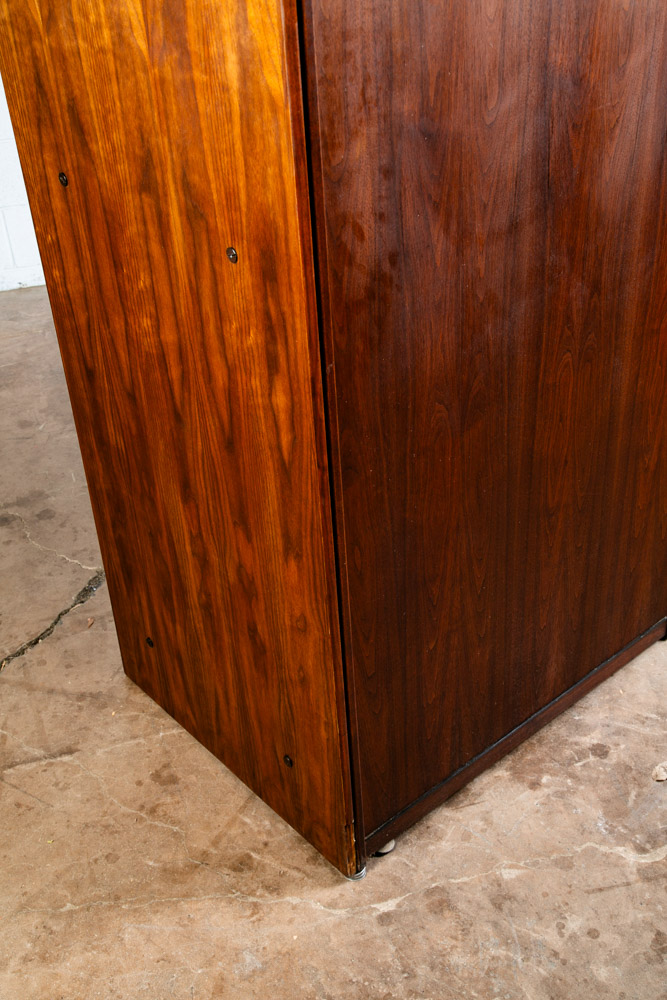Mid Century Modern Armoire Wardrobe Doors Closet Solid Walnut Vintage Danish Bar - Image 10