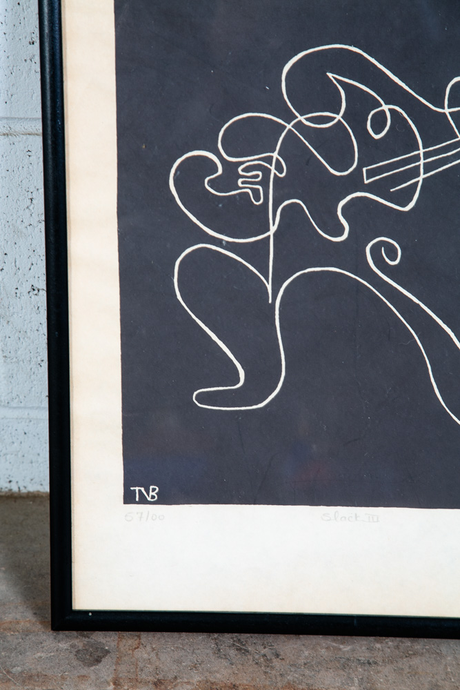 Mid Century Modern Art Print Tomas Belsky Abstract Black White Sign Music Mcm #2 - Image 9