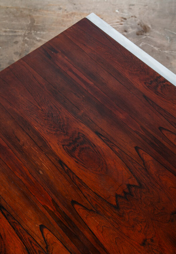 Mid Century Danish Modern Coffee Table Brazilian Rosewood Large 60x38" Steel Mcm - Image 9