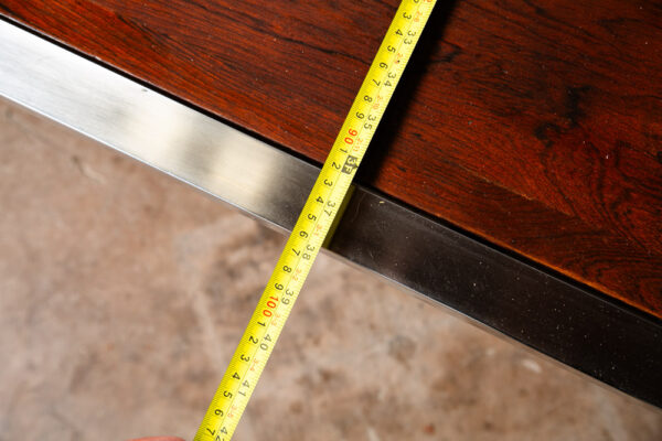 Mid Century Danish Modern Coffee Table Brazilian Rosewood Large 60x38" Steel Mcm - Image 12