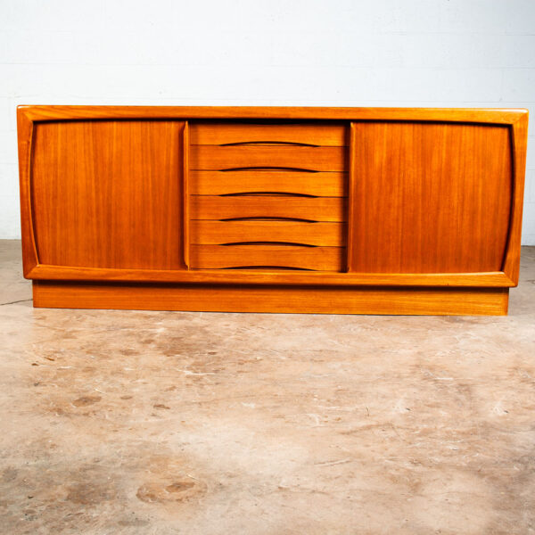 Mid Century Danish Modern Credenza Sideboard Dyrlund Teak Drawer 2 Doors Denmark - Image 2