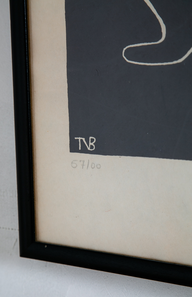 Mid Century Modern Art Print Tomas Belsky Abstract Black White Sign Music Mcm #2 - Image 8