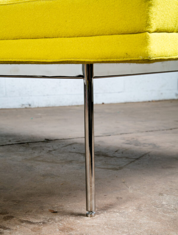 Mid Century Modern Daybed Chaise Tuxedo Bench Herman Miller Yellow Geiger Steel - Image 6