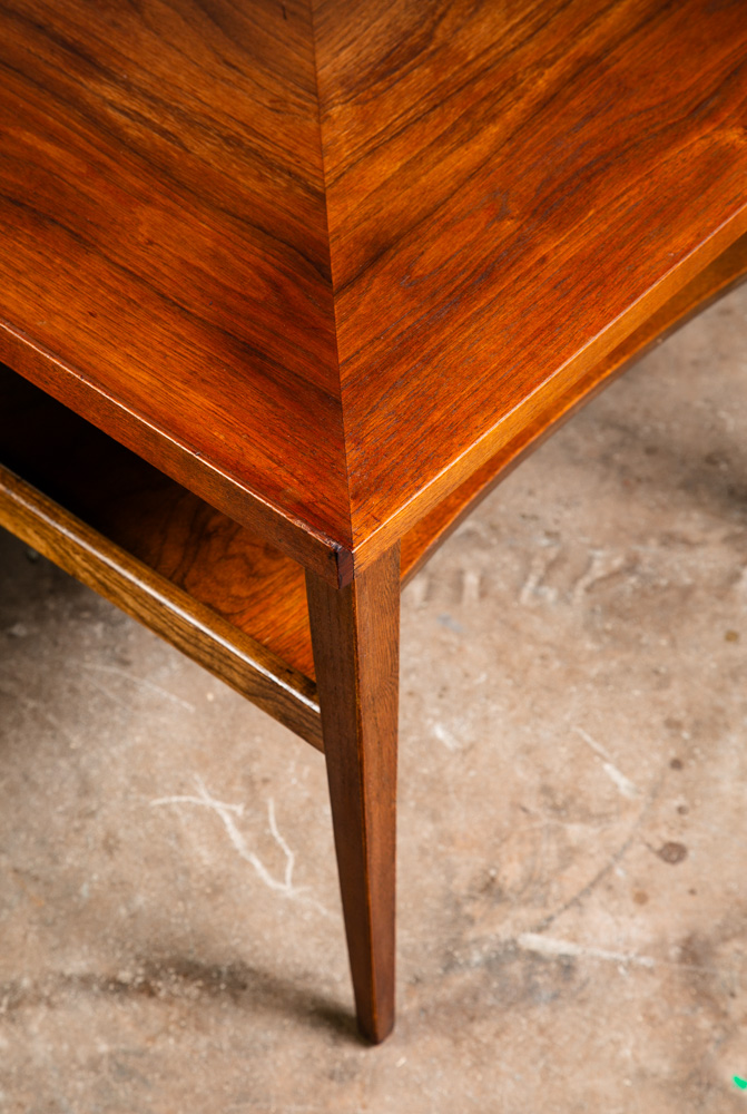 Mid Century Modern End Side Tables Nightstands Set American Martinsville Walnut - Image 11