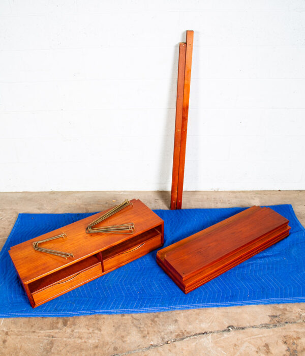 Mid Century Danish Modern Wall Unit Teak Wood Poul Cadovius Cado Modular Shelves - Image 4