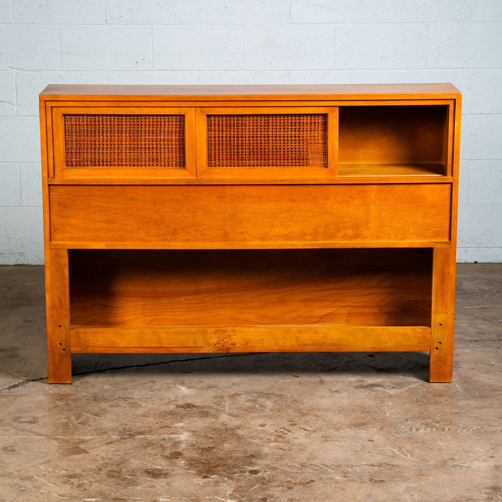 Mid Century Modern Headboard Full Bed Frame Birch Conant Ball Blonde Storage Mcm - Image 5