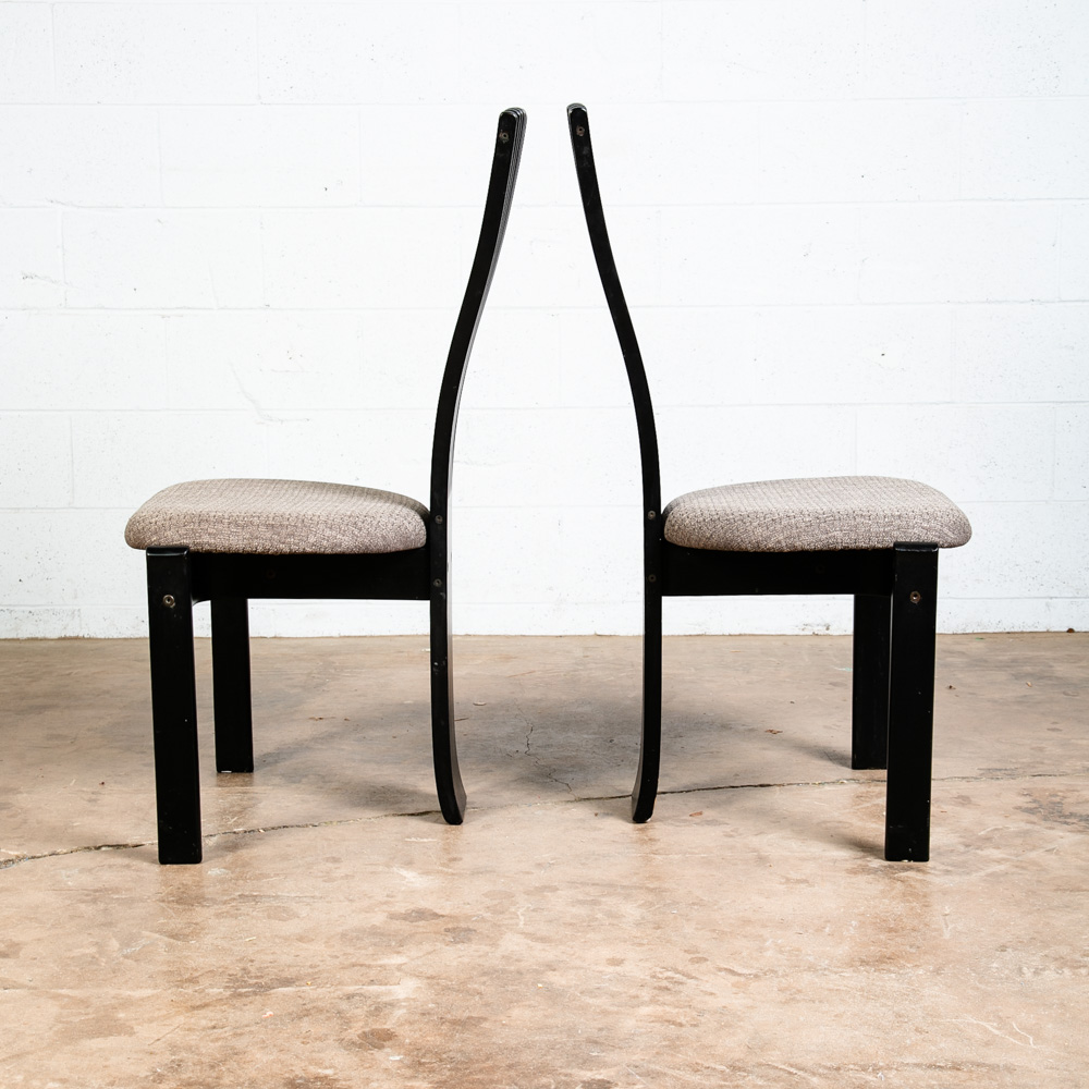 Mid Century Modern Dining Chairs Set 6 Totem Westnofa Black Torstein Nilsen Arms - Image 12