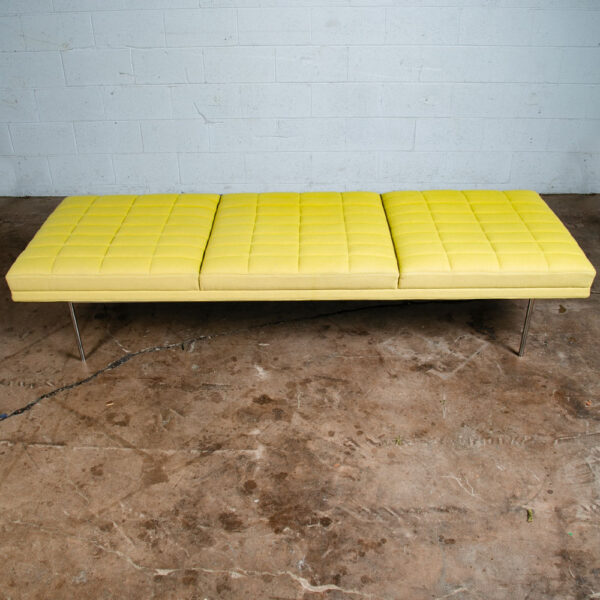 Mid Century Modern Daybed Chaise Tuxedo Bench Herman Miller Yellow Geiger Steel - Image 5