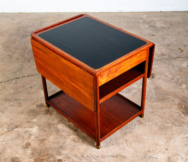 Mid Century Modern Serving Bar Cart Teak Black Liquor Trolley Ludvig Pontoppidan - Image 5