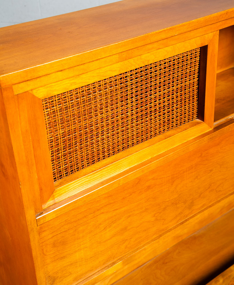 Mid Century Modern Headboard Full Bed Frame Birch Conant Ball Blonde Storage Mcm - Image 10
