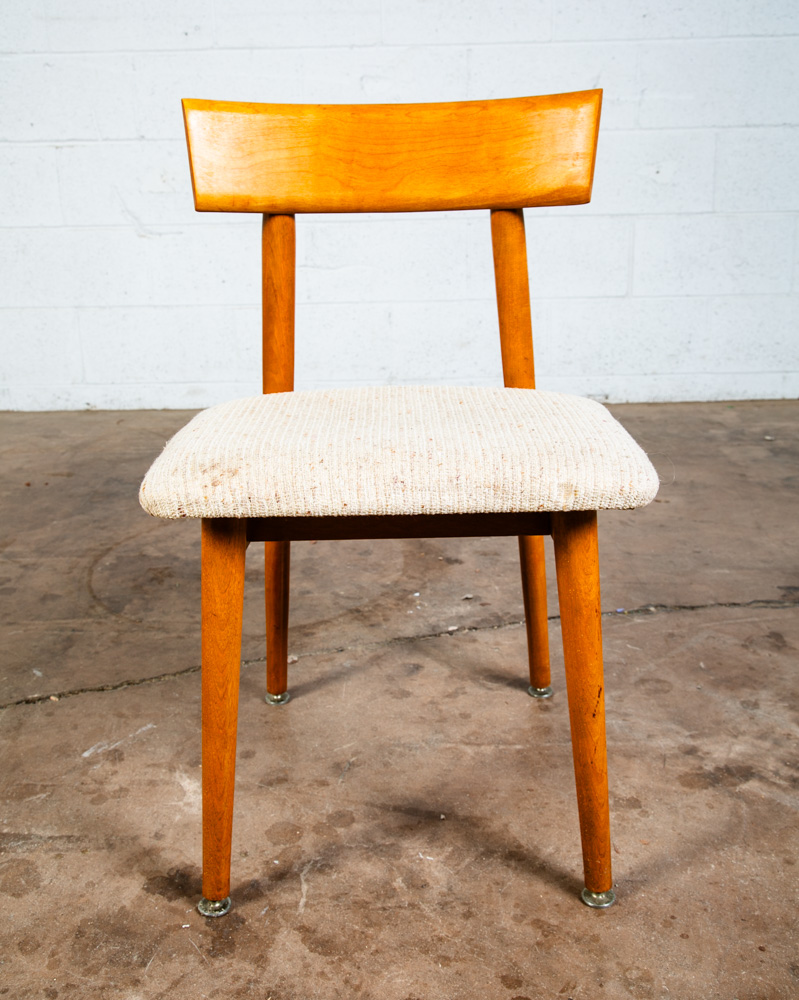 Mid Century Modern Dining Chairs Set 4 Conant Ball Russell Wright Maple White - Image 12