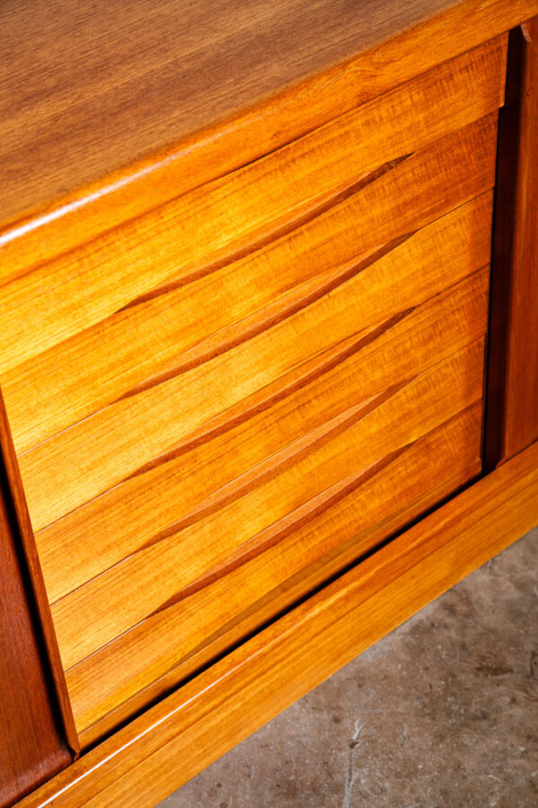Mid Century Danish Modern Credenza Sideboard Dyrlund Teak Drawer 2 Doors Denmark - Image 9