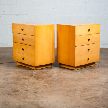 Mid Century Modern Nightstands End Side Tables Albert Blonde 3 Drawer Brass Mcm