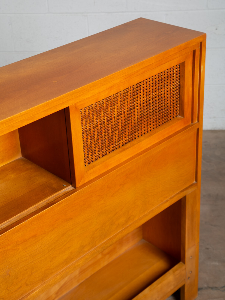 Mid Century Modern Headboard Full Bed Frame Birch Conant Ball Blonde Storage Mcm - Image 9