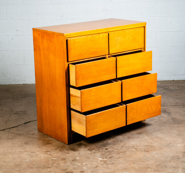 Mid Century Modern Dresser 8 Drawer Highboy Conant Ball Leslie Diamond Blonde - Image 5