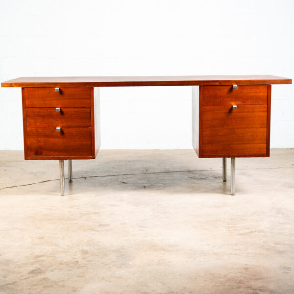 Mid Century Modern Desk Executive George Nelson Herman Miller Credenza Walnut NM