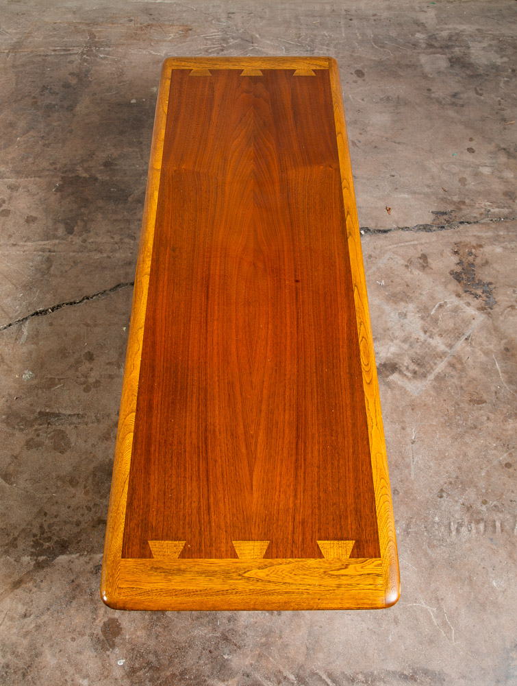 Mid Century Modern Coffee Table Walnut Lane Acclaim Long Cocktail Surfboard Mcm - Image 4