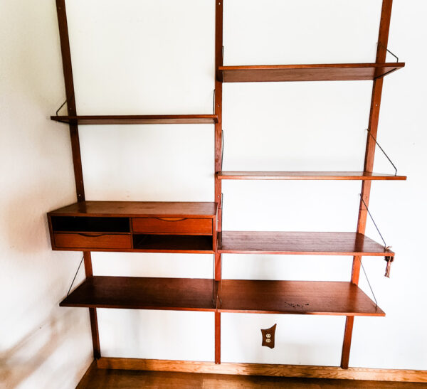 Mid Century Danish Modern Wall Unit Teak Wood Poul Cadovius Cado Modular Shelves - Image 2