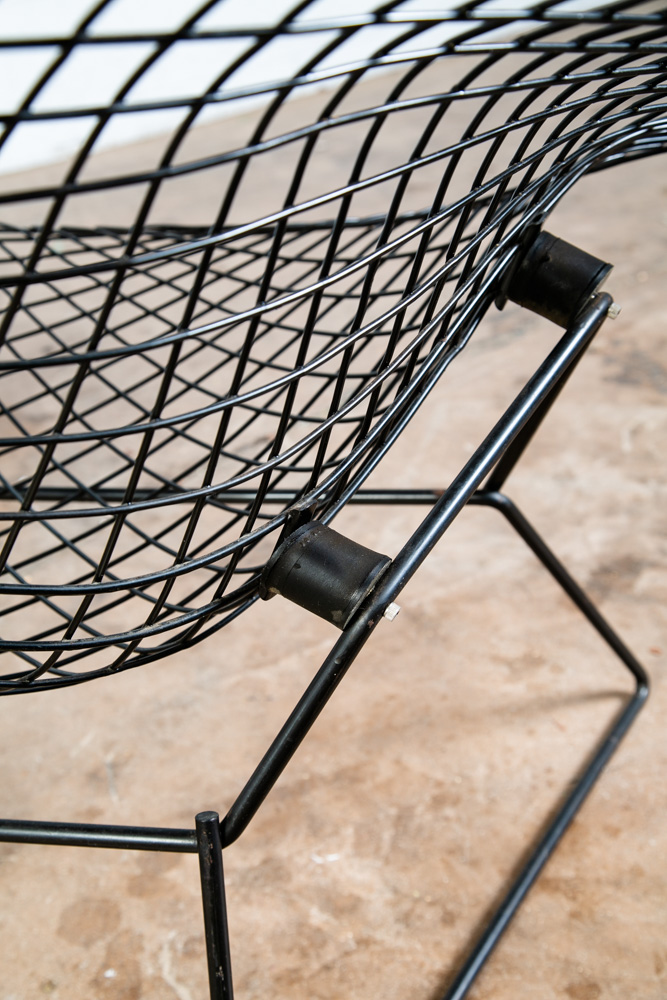 Mid Century Modern Lounge Diamond Chair Harry Bertoia Knoll Black Large Mcm LG - Image 9